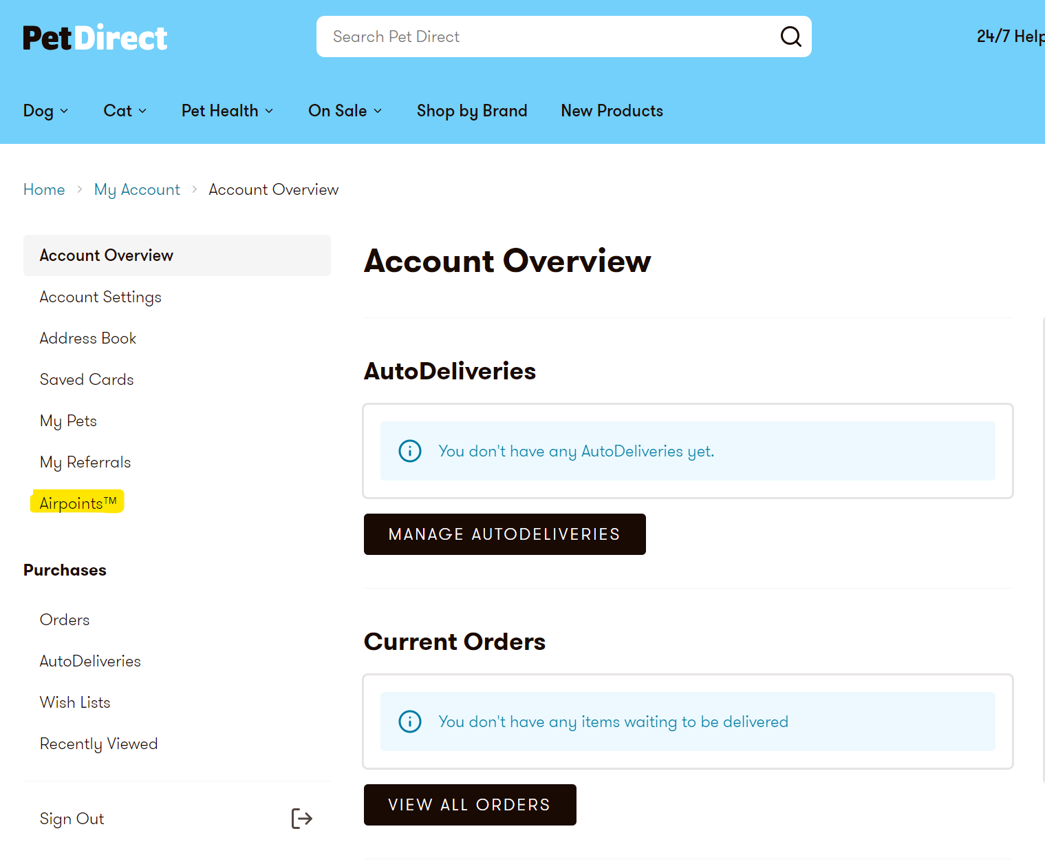 Airpoints petdirect.co.nz